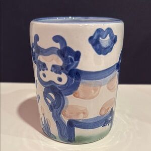 MA Hadley Country Blue Scene Ceramic Cow Mug